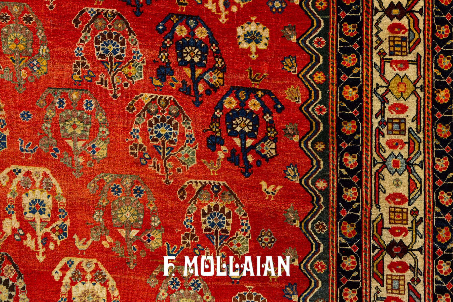 All-over (Moharammat design) with Wide Gallery (kalleh) Size Hand-knotted Antique Persian Kashkuli Carpet n°:96133719